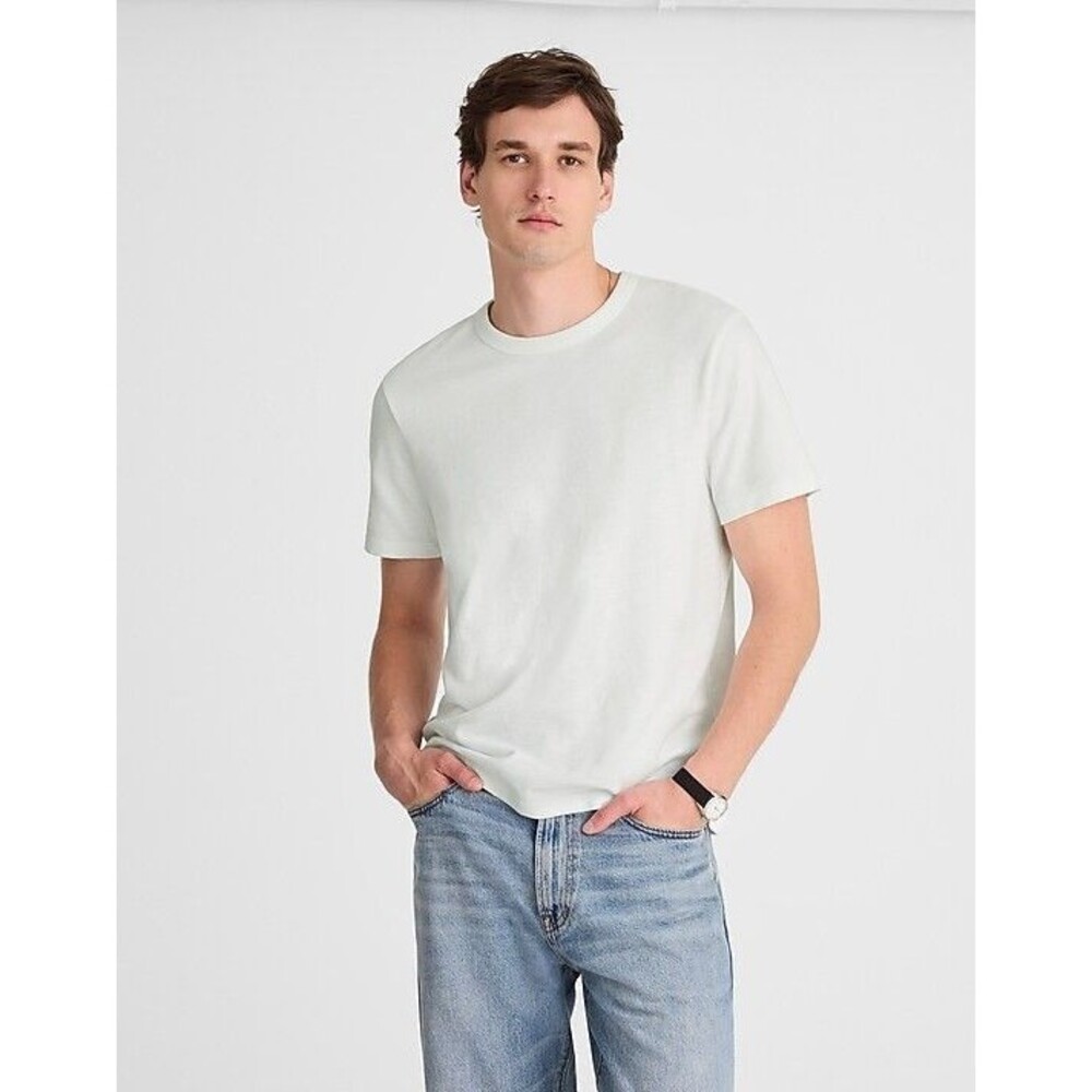 Madewell T-Shirt Mens Large White Heavyweight Slub Knit Tee Cotton Crewneck NWT